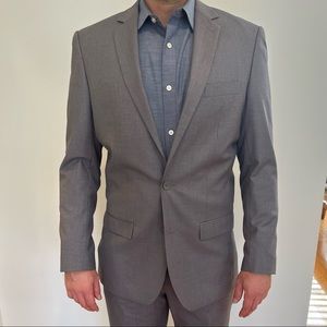 Gray European Fit Suit - 40R Jacket / 34” Pant